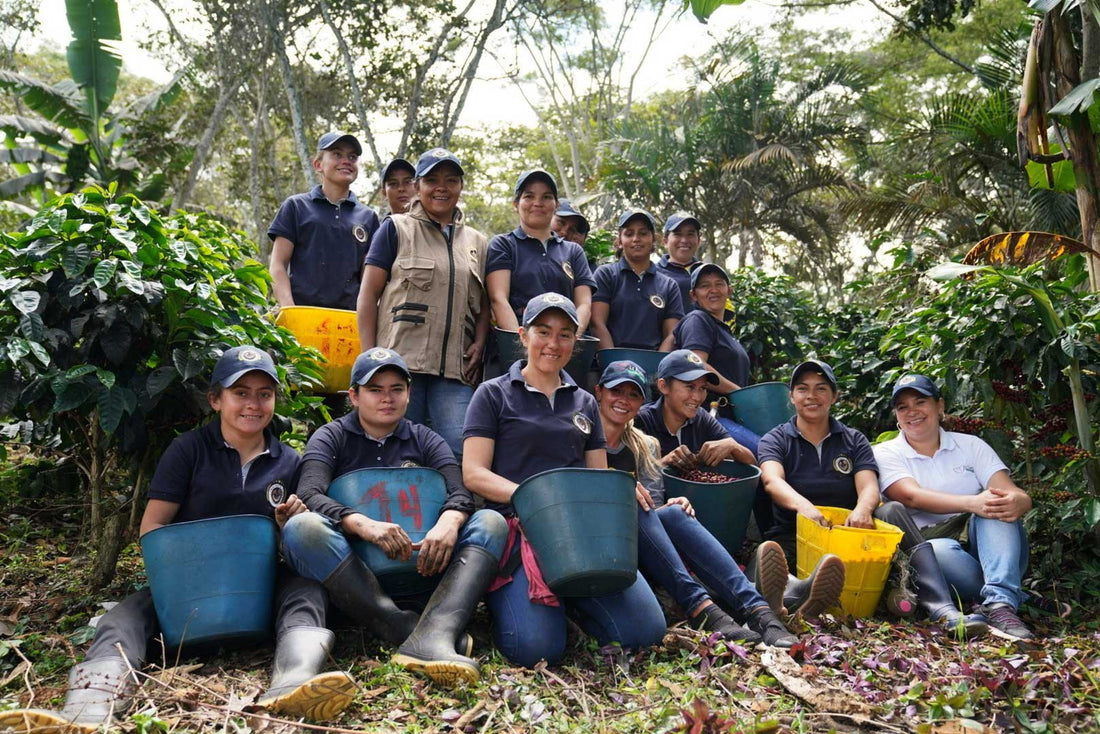 Women on coffee farm Finca Santa María