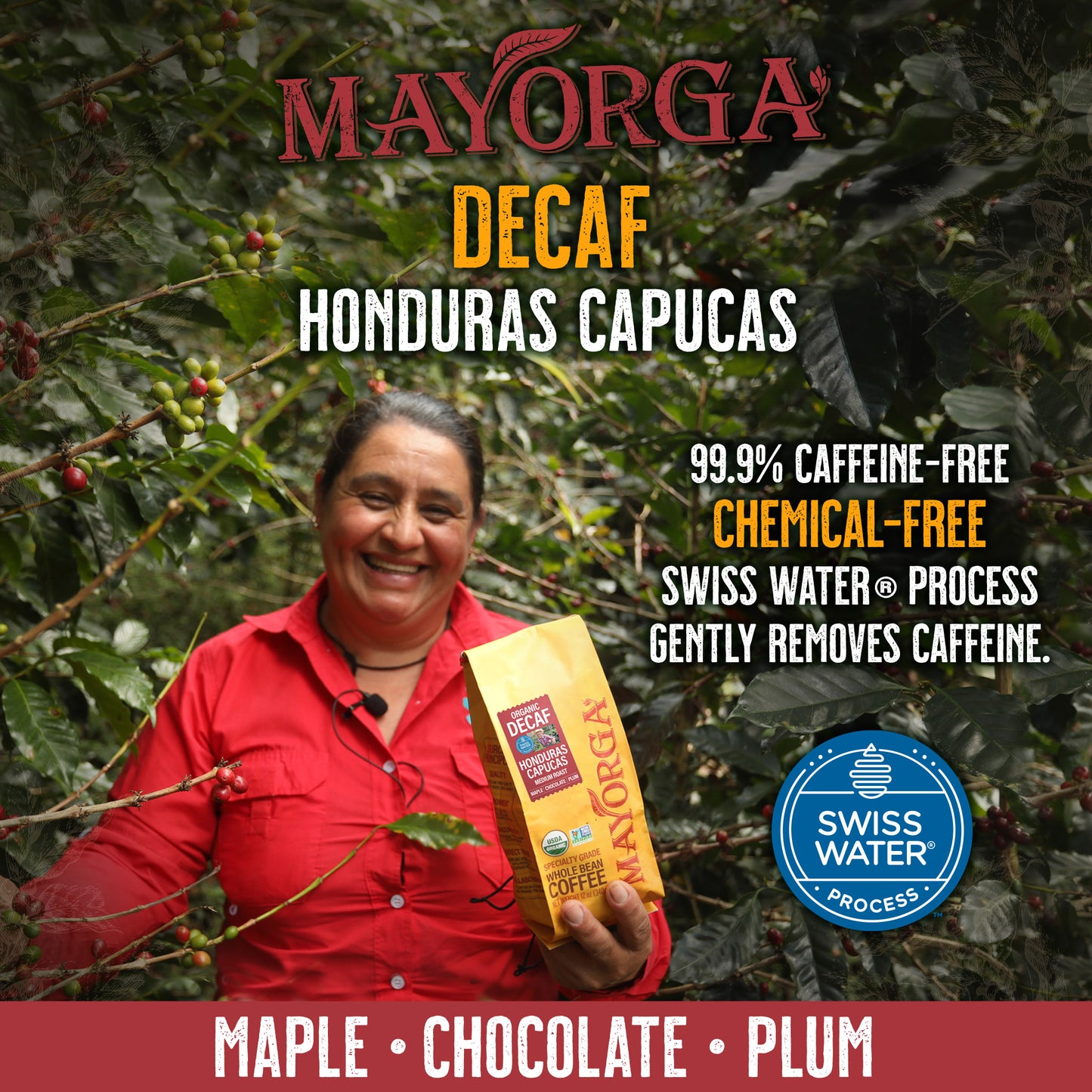 Decaf Honduras Capucas Bag
99.9% Caffeine-Free
Swiss Water Process