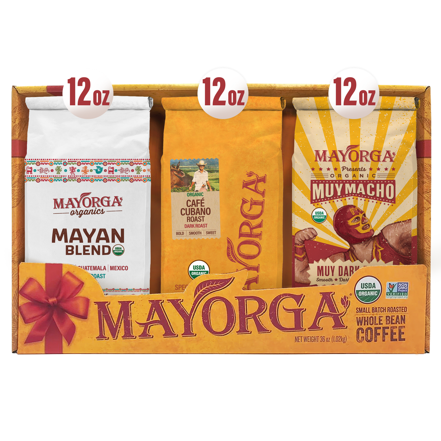 Signature Blends Gift Pack - 12oz
Mayan Blend
Cubano Roast
Muy Macho