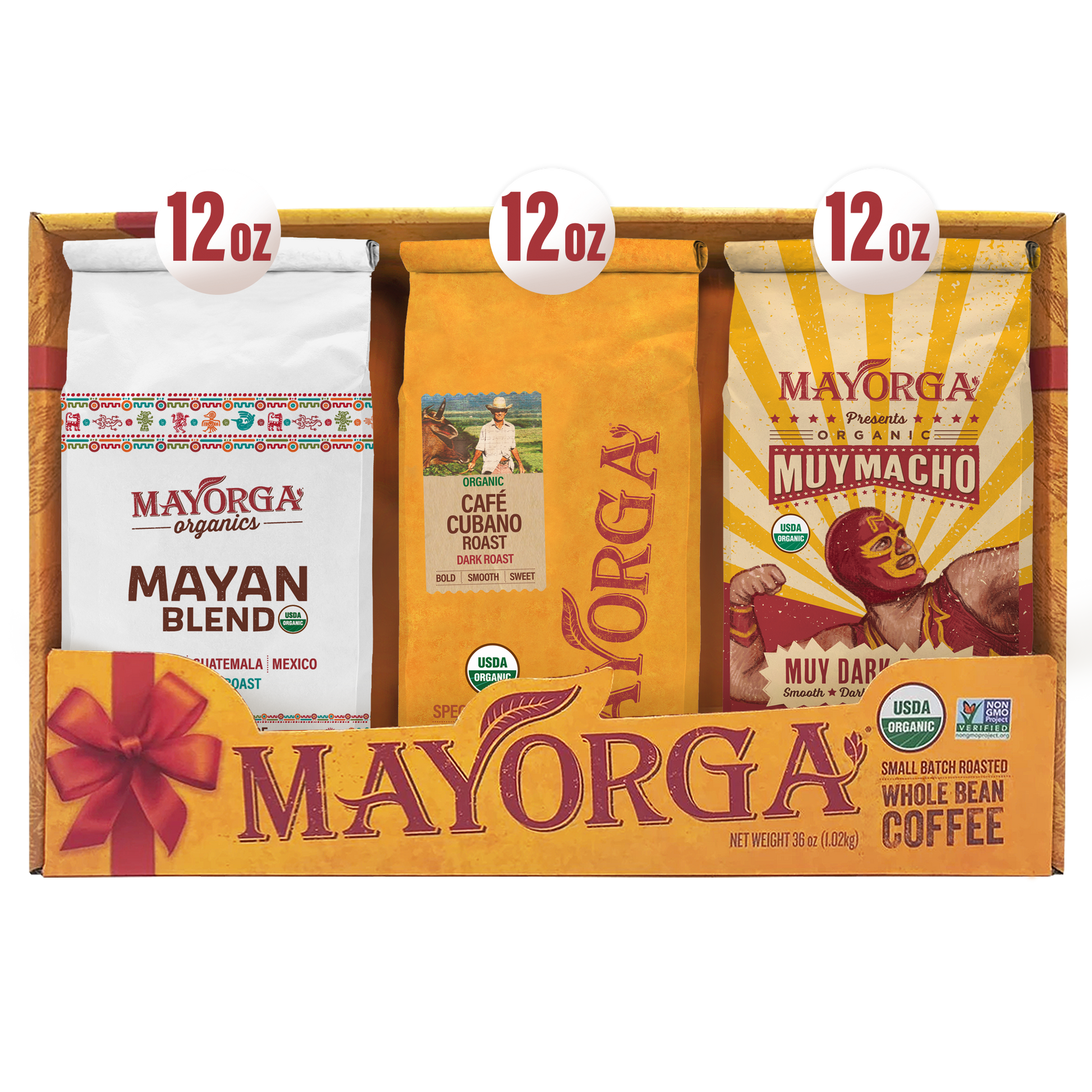 Signature Blends Gift Pack - 12oz
Mayan Blend
Cubano Roast
Muy Macho
