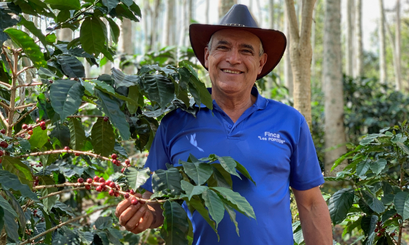 Coffee farmer on his coffee farm in Honduras