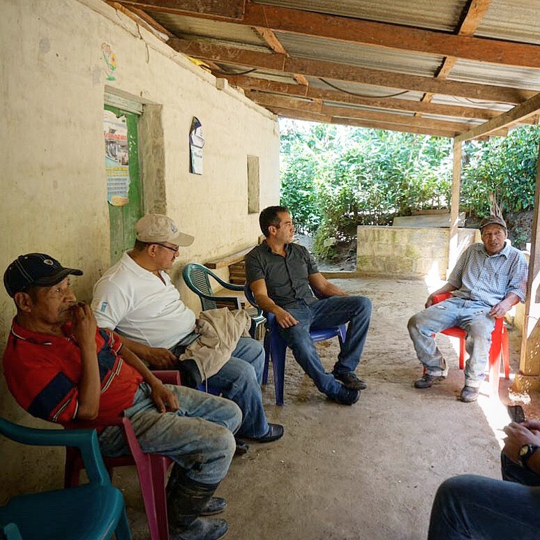 Martin Mayorga meeting with coffee producers in Nicaragua