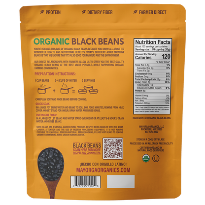 Black Beans Organic back bag